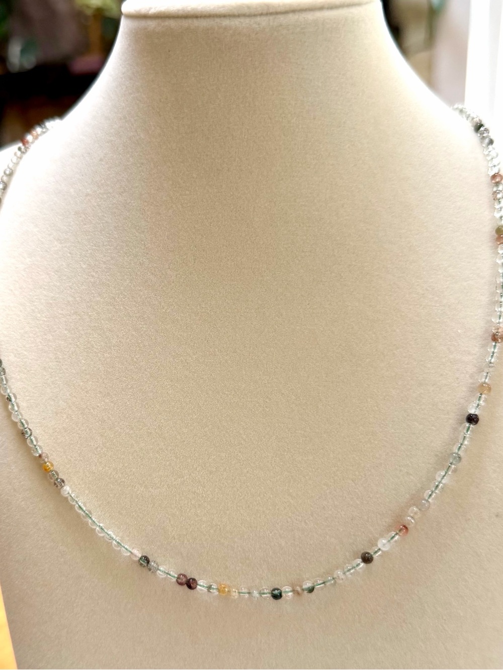 Color Phantom Quartz Round Necklace-Women's Jewelry